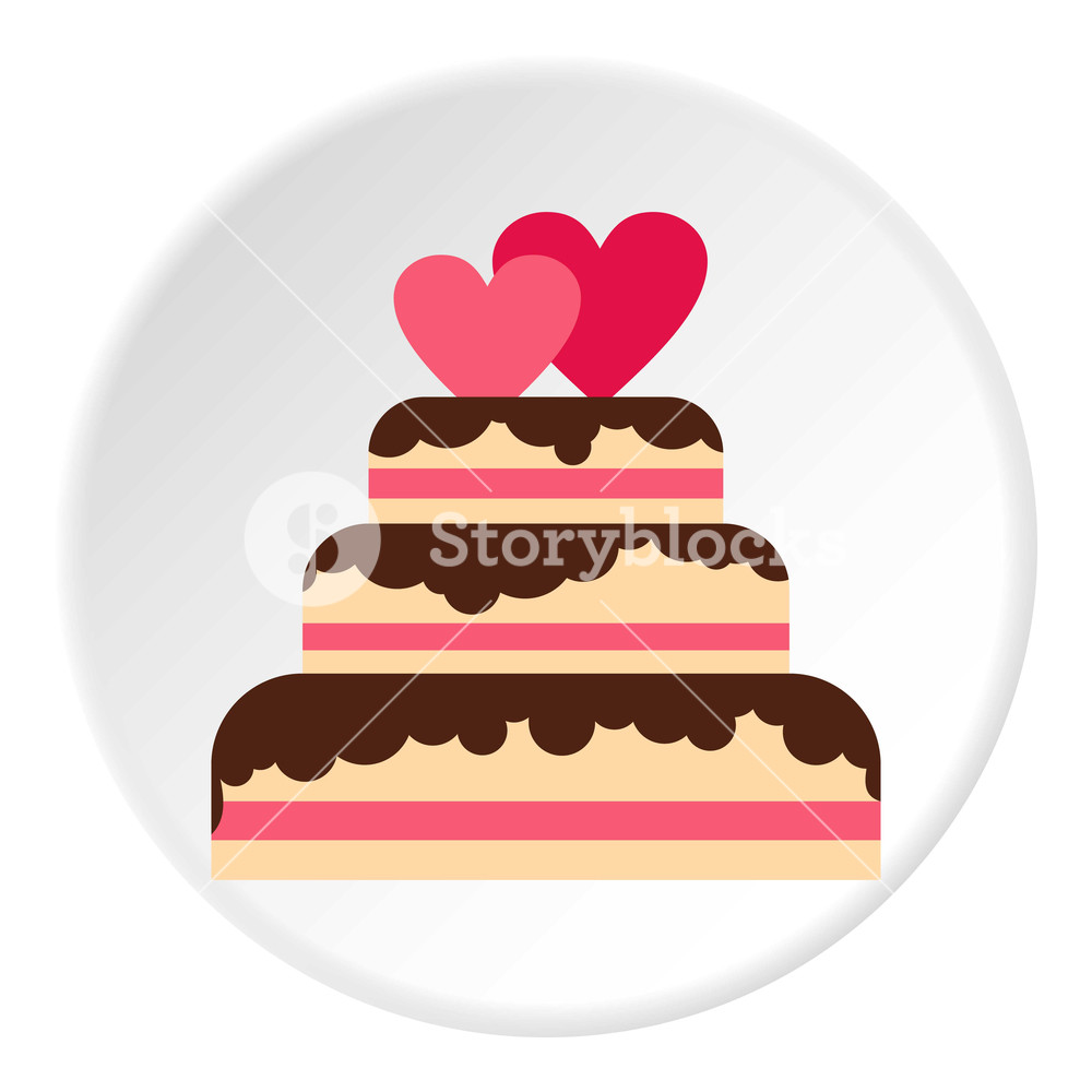 1000x1000 Wedding Cake Icon In Flat Circle Isolated Vector Illustration