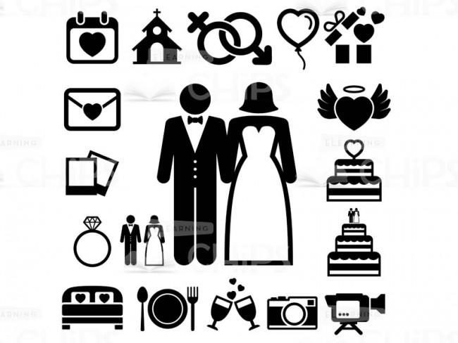 650x488 Wedding Ceremony Icon Set