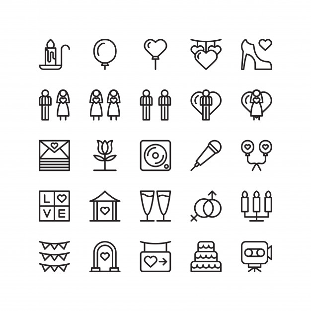 626x626 Wedding Ceremony Icon Set Vector Premium Download