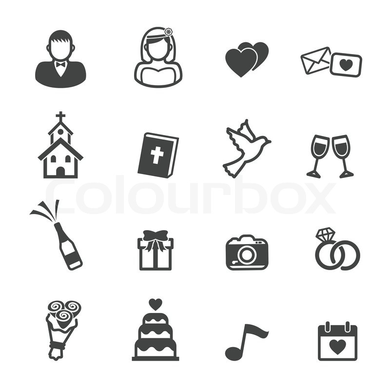 800x800 Wedding Ceremony Icons, Mono Vector Stock Vector Colourbox