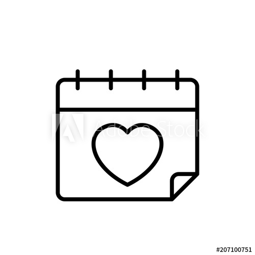 500x500 Wedding Ceremony Date Icon Calendar With Love Graphic