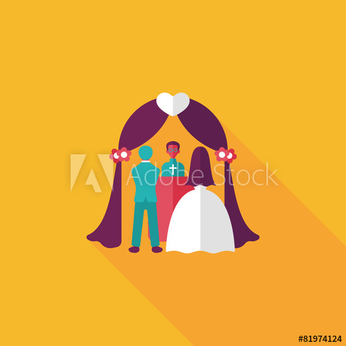 500x500 Wedding Ceremony Flat Icon With Long