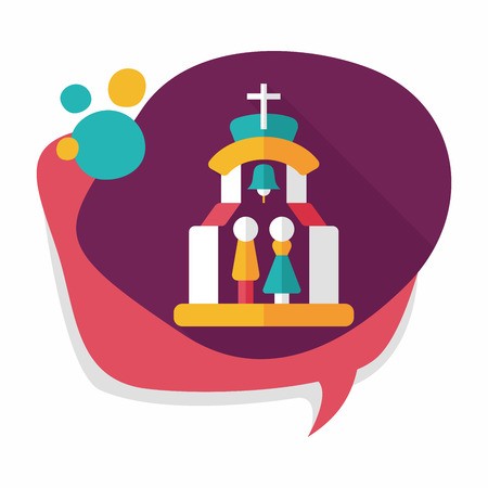 450x450 Wedding Ceremony In Chruch Flat Icon With Long