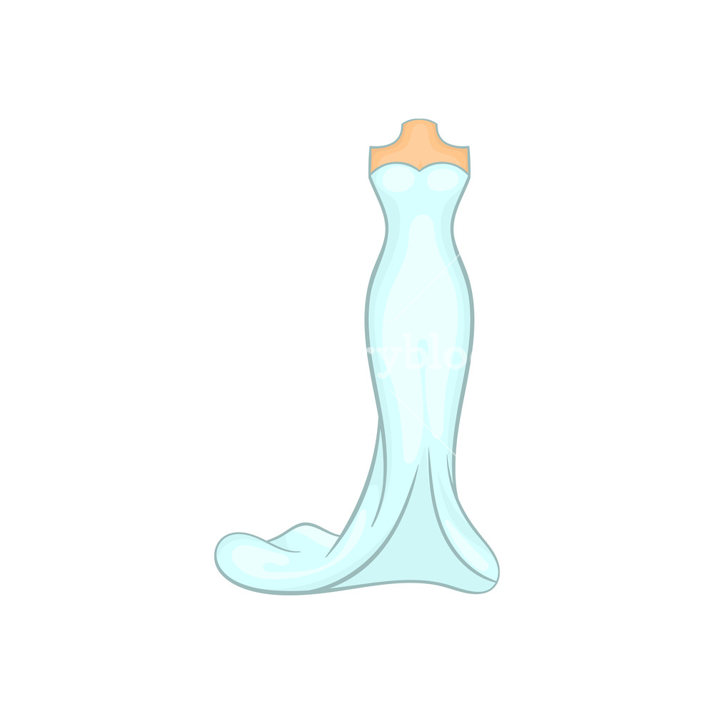 1000x1000 Wedding Dress Icon In Cartoon Style Isolated On White Background