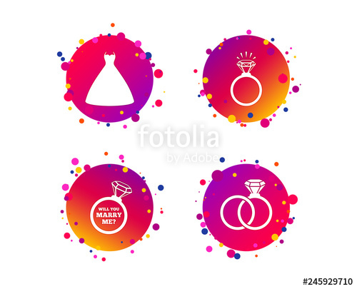 500x405 Wedding Dress Icon Bride And Groom Rings Symbol Wedding