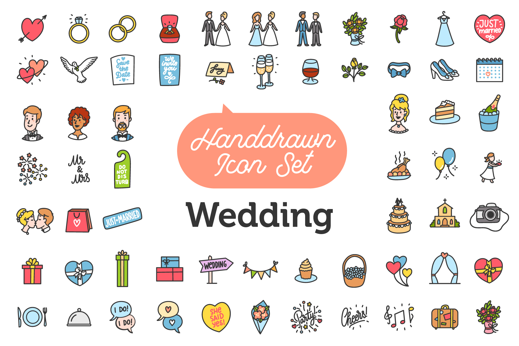 1820x1215 Wedding Icon Set
