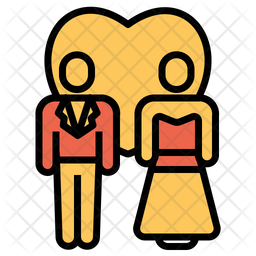 256x256 Wedding Icon Of Colored Outline Style