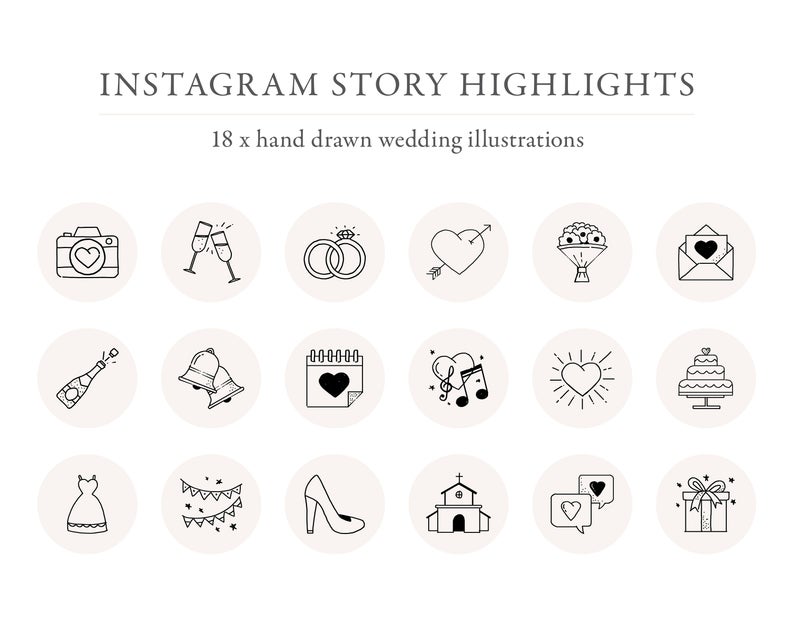 794x617 Wedding Instagram Highlights Wedding Icons Engagement Etsy