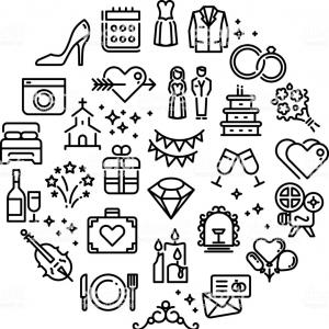 300x300 Wedding Party Fun Outline Vector Icons Gm Handandbeak