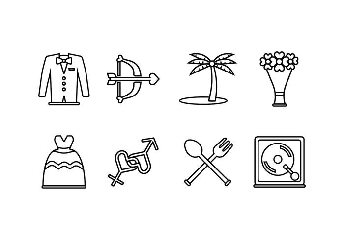 700x490 Wedding Party Vector Icons