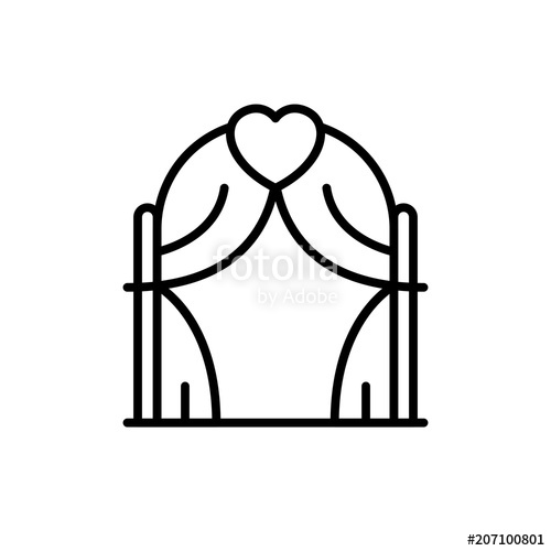 500x500 Wedding Party Arch Icon Gate With Love Graphic Illustration