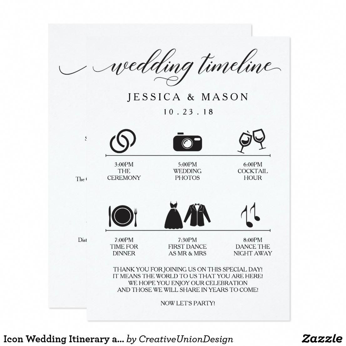 1106x1106 Icon Wedding Itinerary And Wedding Welcome Card