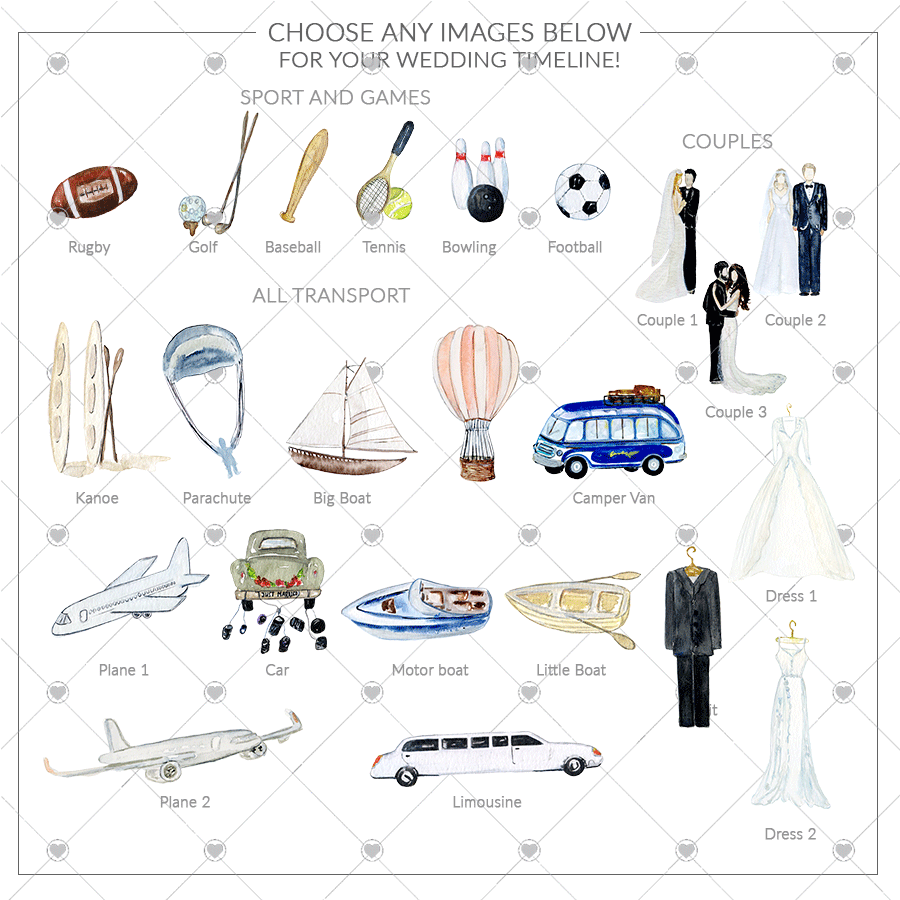 900x900 Personalised Wedding Timeline Keepsake Icon Program Weddings Reception