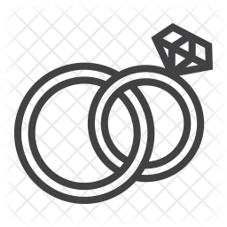 256x256 Wedding Rings Icon Of Line Style