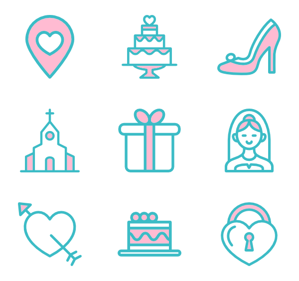 600x564 Wedding Rings Icons