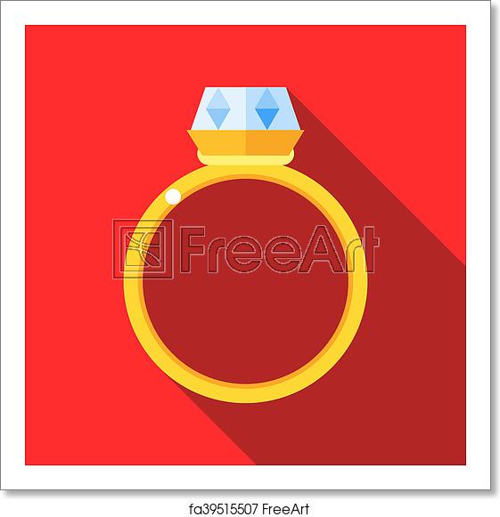561x581 Free Art Print Of Women Wedding Ring Icon, Flat Style Women