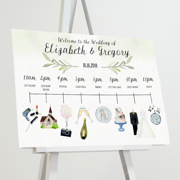 600x600 Personalised Wedding Timeline Keepsake Icon Program Weddings Reception