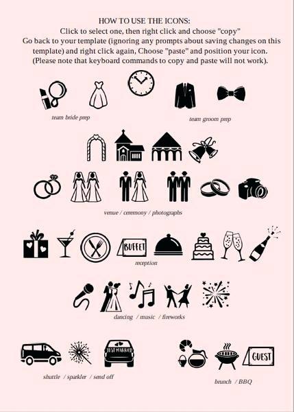 429x600 Wedding Weekend Timeline Pink Rose Watercolor Printable Itinerary