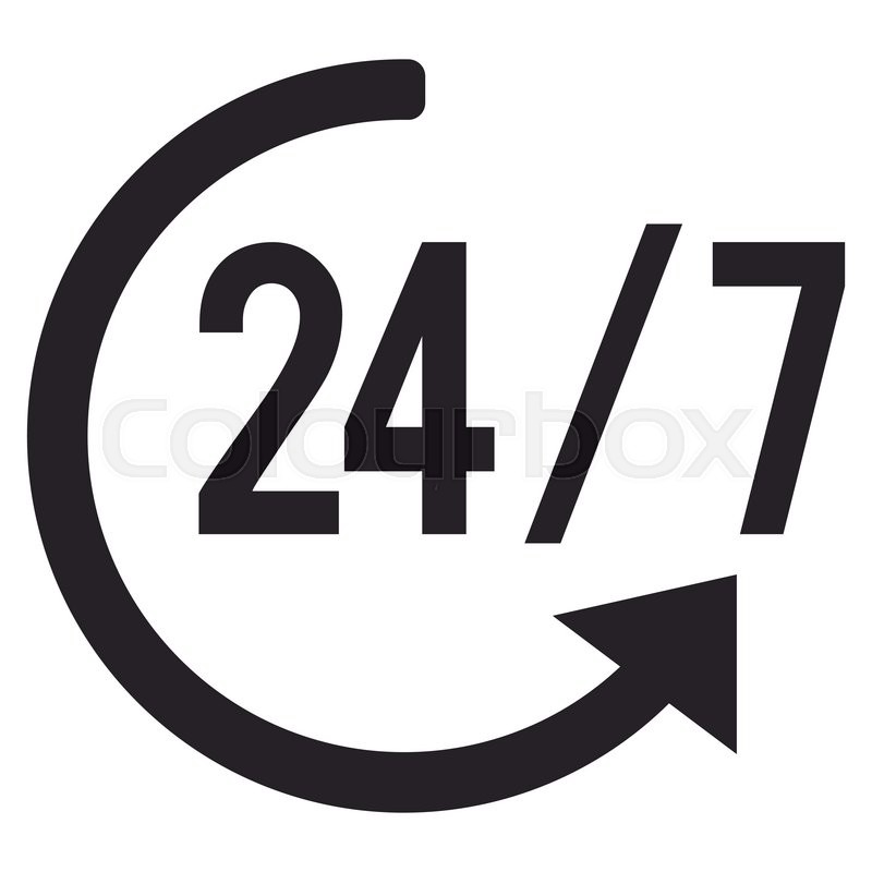 800x800 Flat Design Hours Days A Week Stock Vector Colourbox