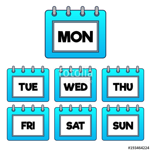 500x500 Light Blue Gradient Padcalendar Icon For Every Day Of The Week