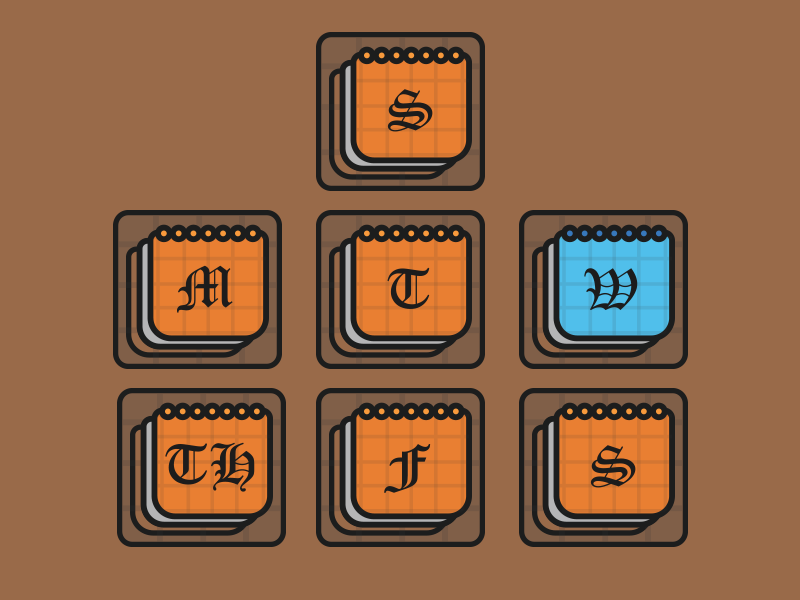 800x600 Weekday Icons