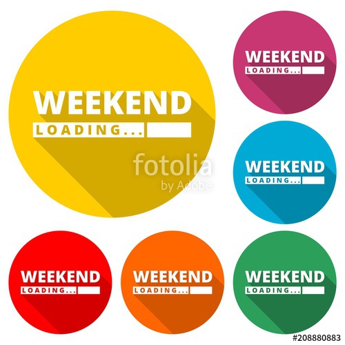 500x500 Loading Weekend Icon, Color Icon With Long Shadow Stock Image