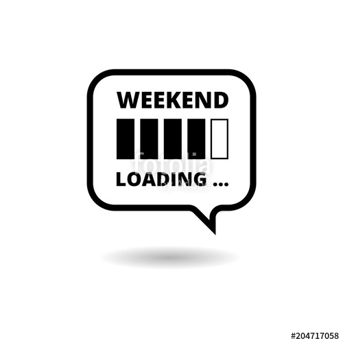 500x500 Weekend Loading Sign Icon, Simple Vector Icon Stock Image