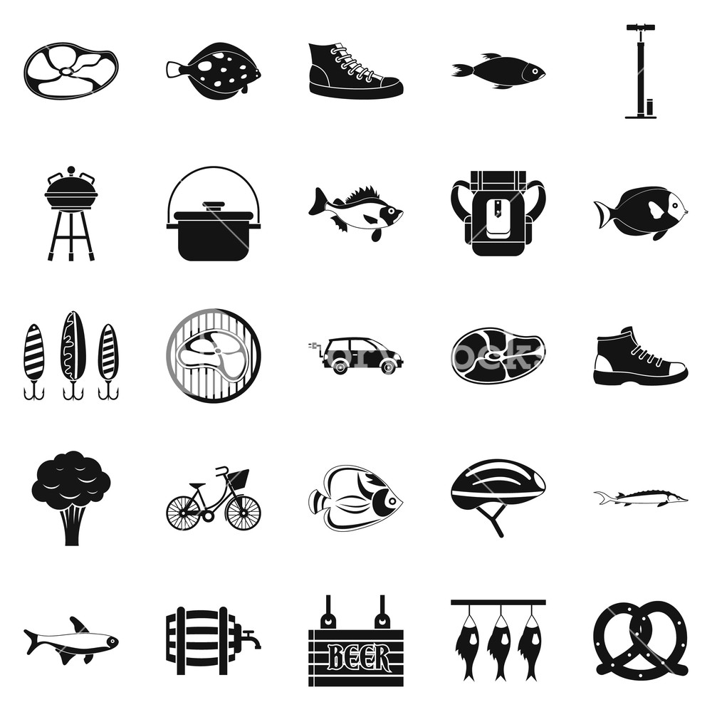 1000x1000 Weekend In The Forest Icons Set Simple Set Of Weekend