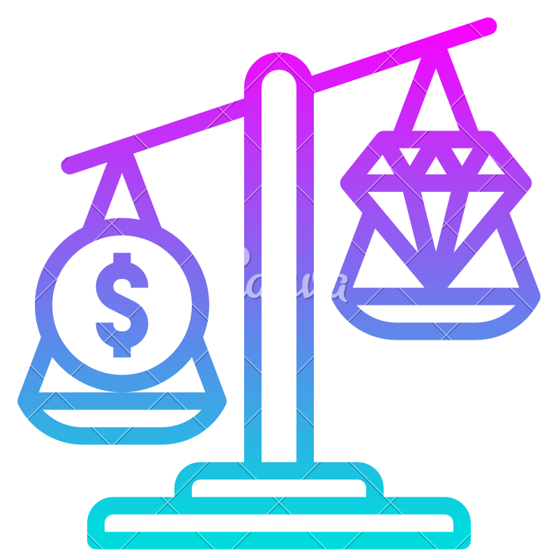 800x800 Economics Coin Diamond Economy Scale Weight Icon