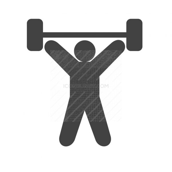 600x600 Weight Lifting Person Glyph Icon