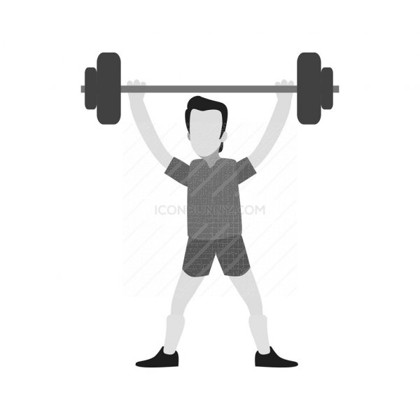 600x600 Weight Lifting Person Greyscale Icon