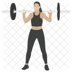 256x256 Weightlifting Icon Of Flat Style
