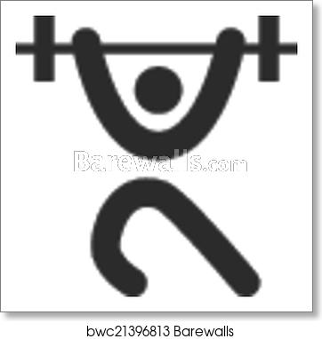 362x382 Weightlifting Icon, Art Print Barewalls Posters Prints