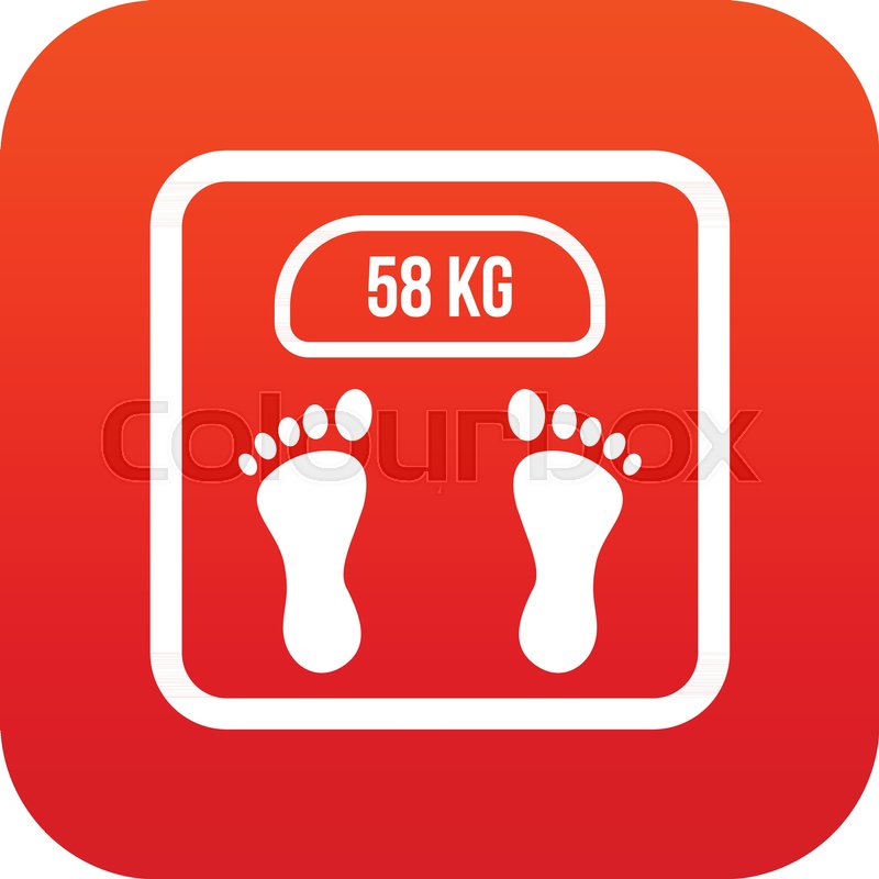 800x800 Weight Scale Icon Digital Red For Any Stock Vector Colourbox