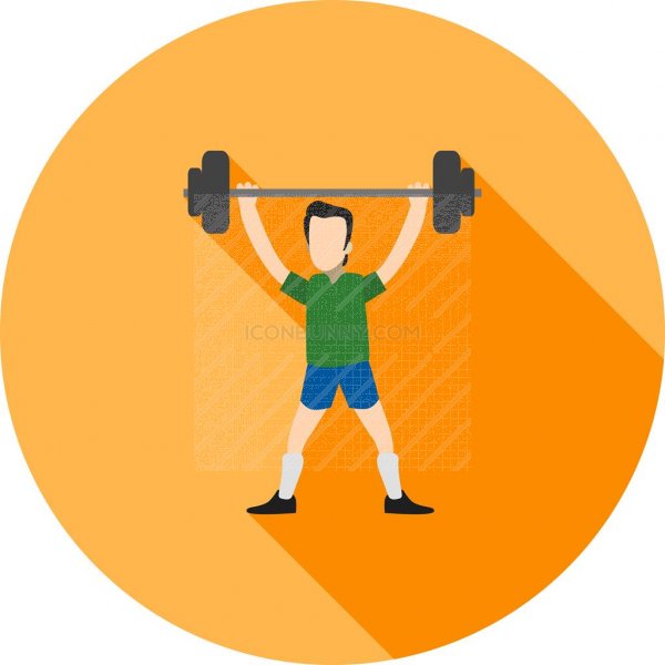 600x600 Weight Lifting Person Flat Shadowed Icon