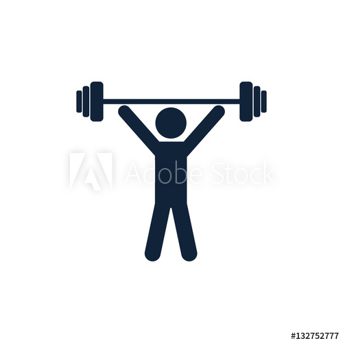 500x500 Weightlifting Icon On White Background