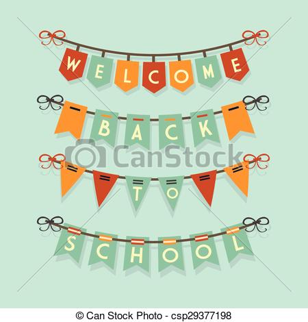450x470 Welcome Back To School Buntings And Garlands Decoration Set