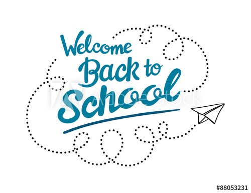 500x385 Welcome Back To School Message With Paper Plane Icon Vector