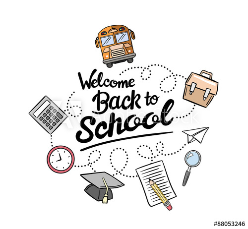 500x462 Coloured Welcome Back To School Message Surrounded