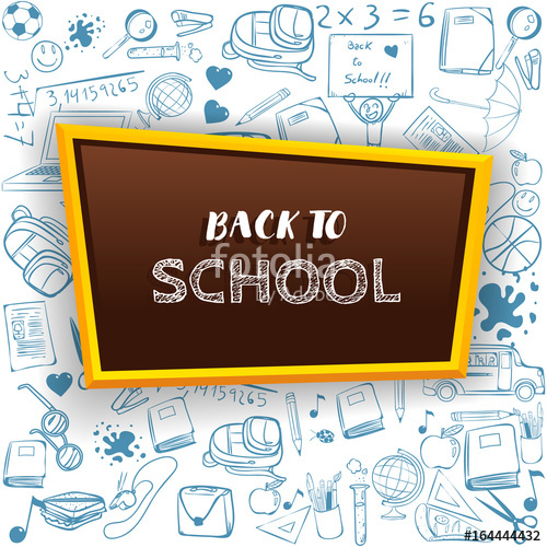 500x500 School Welcome Back To School Typographical Background