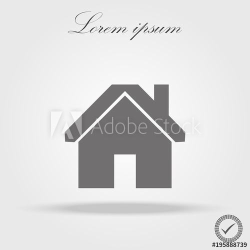 500x500 Home Icon Vector House Enter, Welcome Concept Building Sign