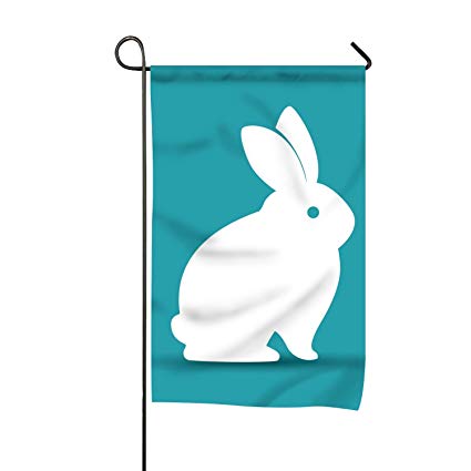 425x425 Wilbstrn Garden Flag, Cartoon Icon Rabbit Design