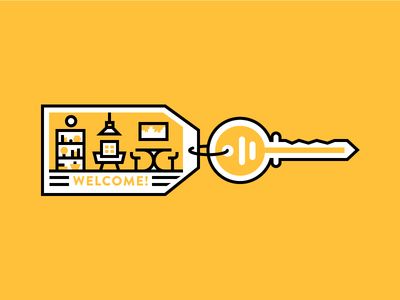 400x300 Welcome Key Key Logo Home Icon, Flat Design Icons, Icon Design