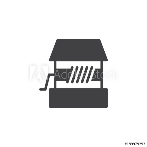 500x500 Water Well Icon Vector, Filled Flat Sign, Solid Pictogram Isolated