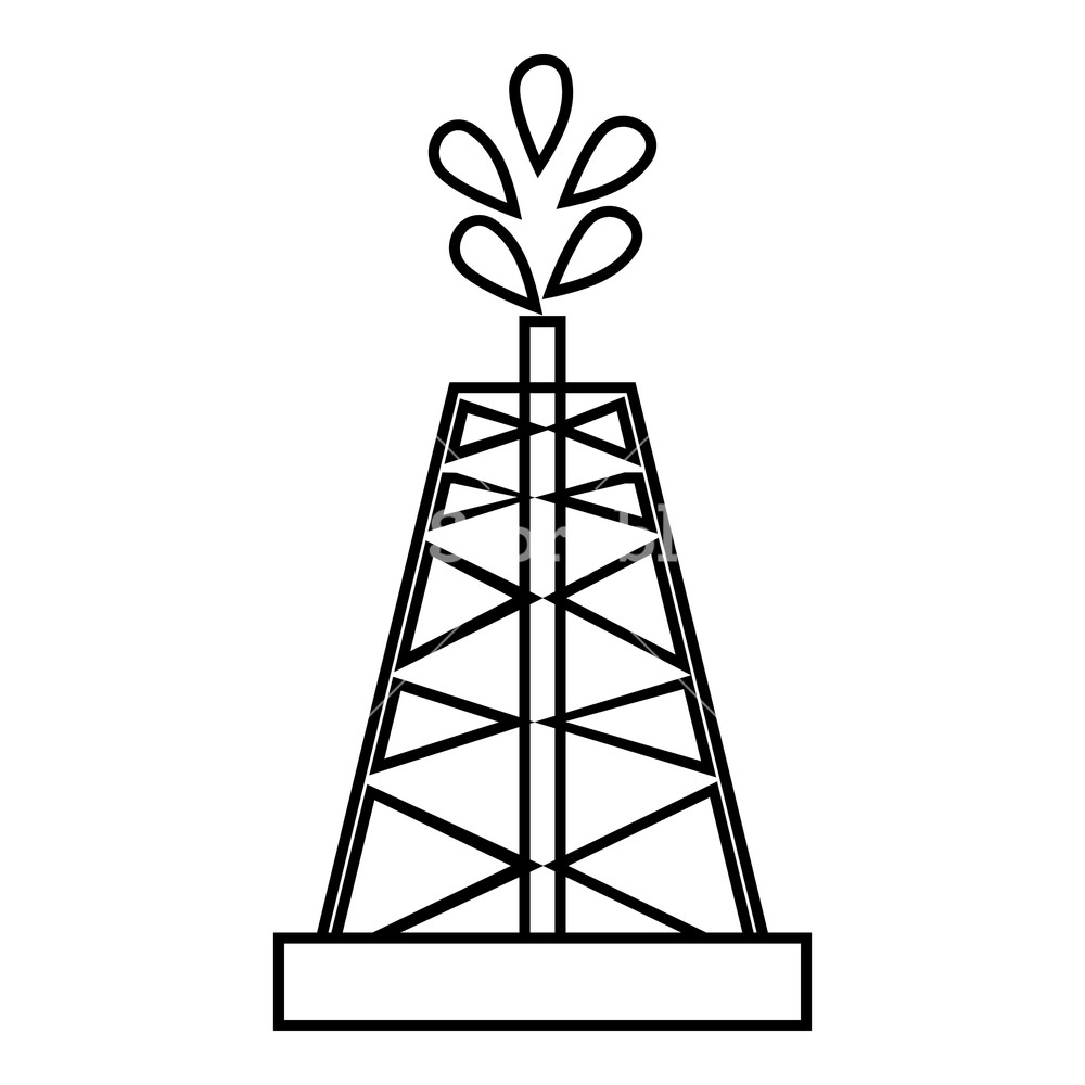 1000x1000 Drilling Of Oil Well Icon Outline Illustration Of Drilling Of Oil