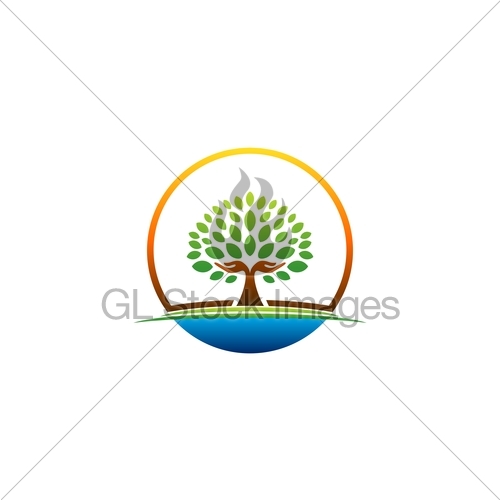 500x500 Hand Tree Logo, Natural Hands Circle Wellness Icon, Yoga Gl