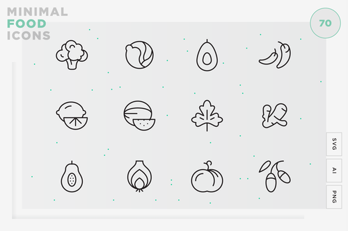 500x333 Minimal Food Icons Green Icon Shop