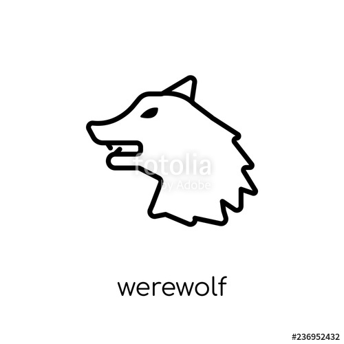500x500 Werewolf Icon Trendy Modern Flat Linear Vector Werewolf Icon
