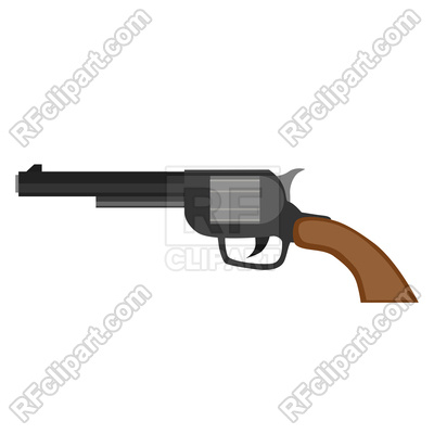 400x400 Revolver Gun Pistol Vector Vintage Handgun Weapon Illustration