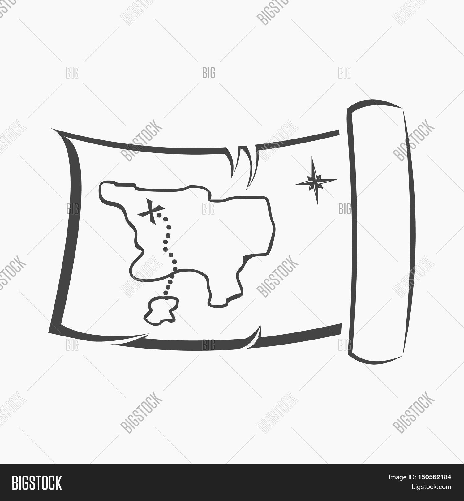 1500x1620 Treasure Map Icon Cartoon Singe Western Icon From The Image